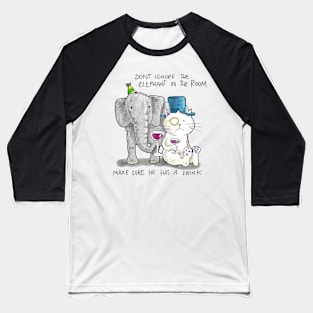 Dapper Cat - Elephant in the room Baseball T-Shirt